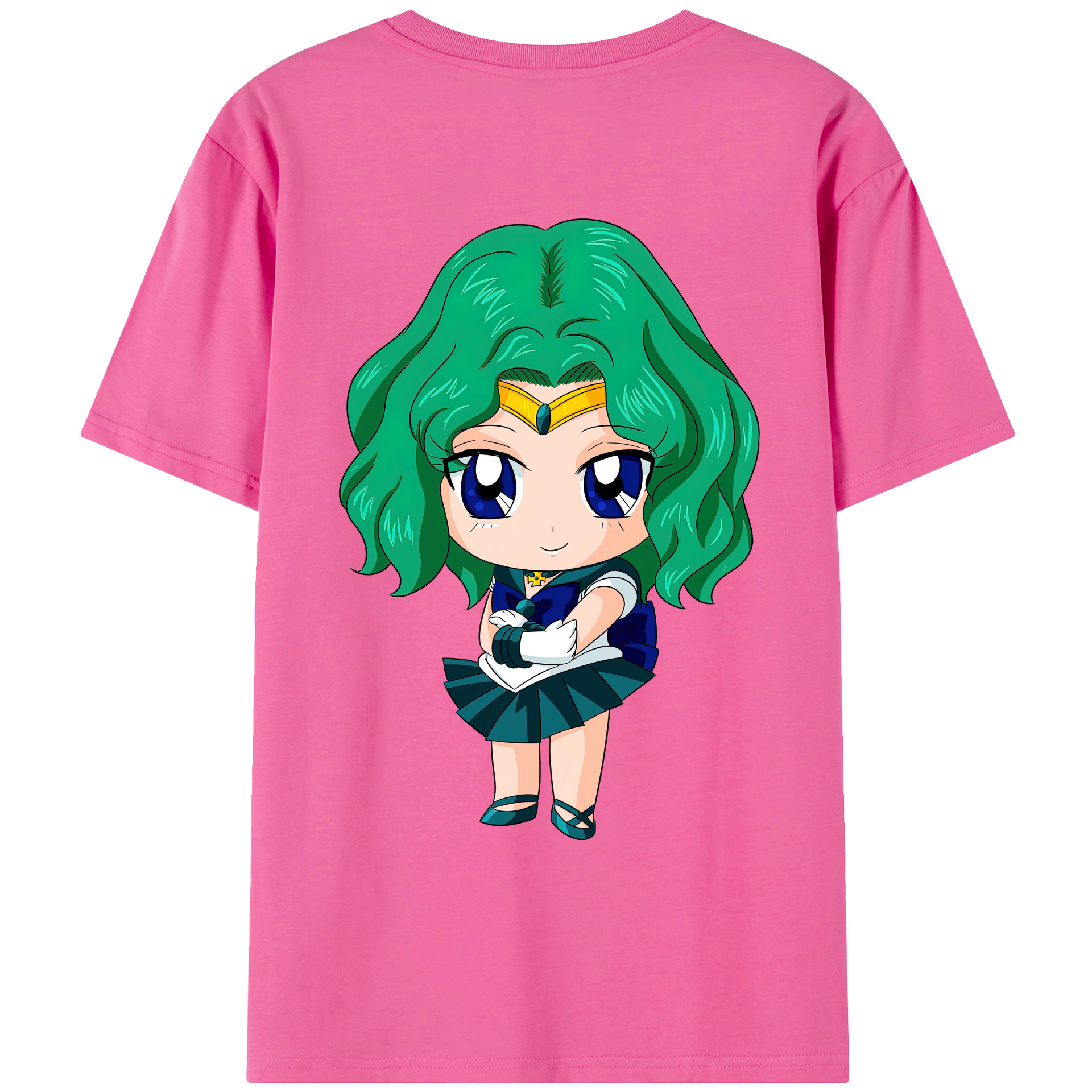 （画像用） 美少女戦士セーラームーン 海王 みちる（かいおう みちる） Sailor Moon Kaiou Michiru レディース半袖Tシャツ(バックプリント)